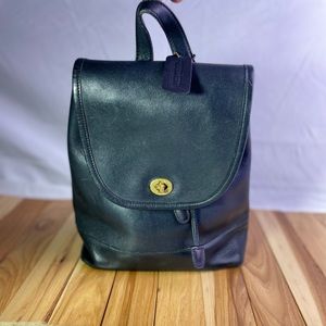 Black Leather COACH backpack